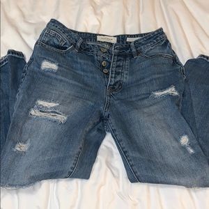 PACSUN mom ripped jeans in dark denim..